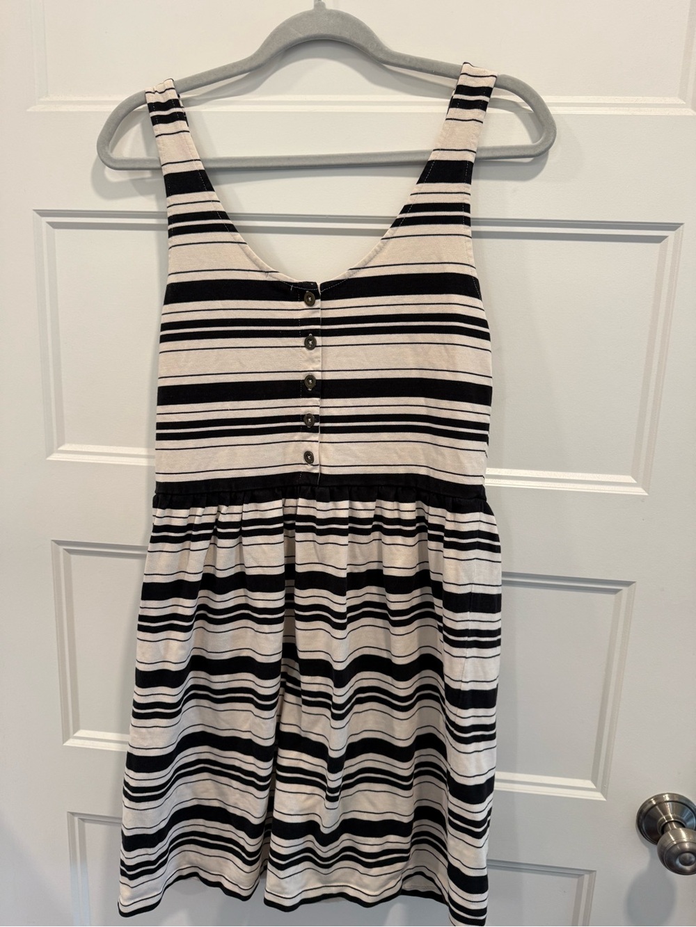 J. Crew Black and Cream Striped Sleeveless Mini Dress - Picture 9 of 9